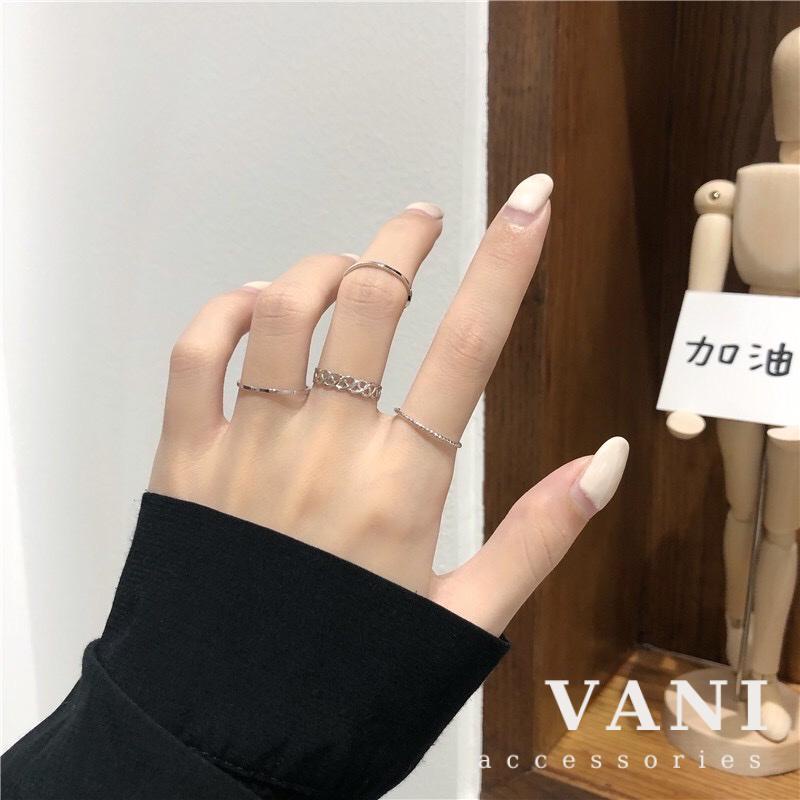 Set 4 Nhẫn Thanh Mảnh Phong Cách Thanh Lịch - Vani Store [TS000608]