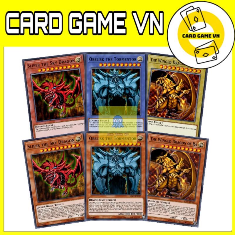 [BÀI IN] Bài YuGiOh - Bộ 18 lá bài thần hai phiên bản + Các lá bài bất ngờ ( Osiris + Obilisk + Ra ) - Card Game VN