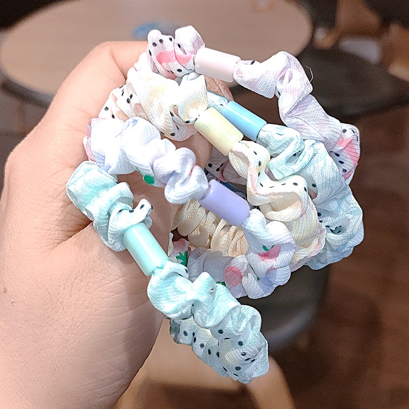 [Mã FAMARAL1 giảm 10K đơn 50K]Vòng/Dây buộc tóc scrunchies họa tiết đáng yêu phong cách Hàn Quốc - Hàng cao cấp