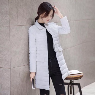 Áo phao lông vũ dáng dài siêu nhẹ