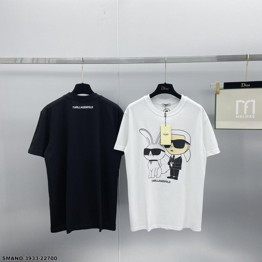 Áo Phông Nam FD In Hình Karl&amp;Thỏ Cực Chất - Áo Thun FS In Nhiệt Cao Cấp