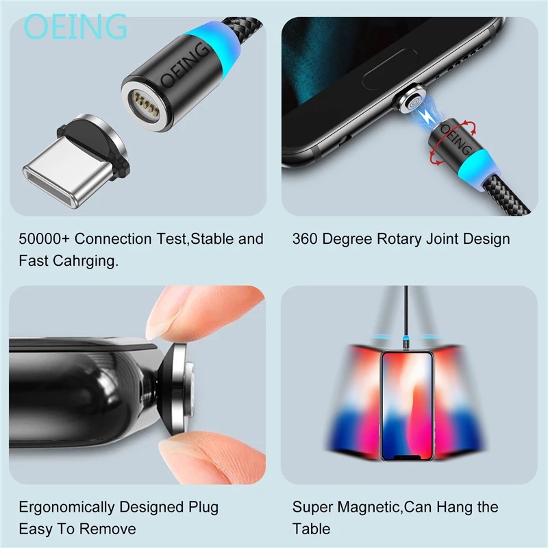 Cáp Sạc Nhanh 3 Trong 1 3A Type C &amp; Micro USB Cho For iphone iPad Android Huawei xiaomi samsung Vivo