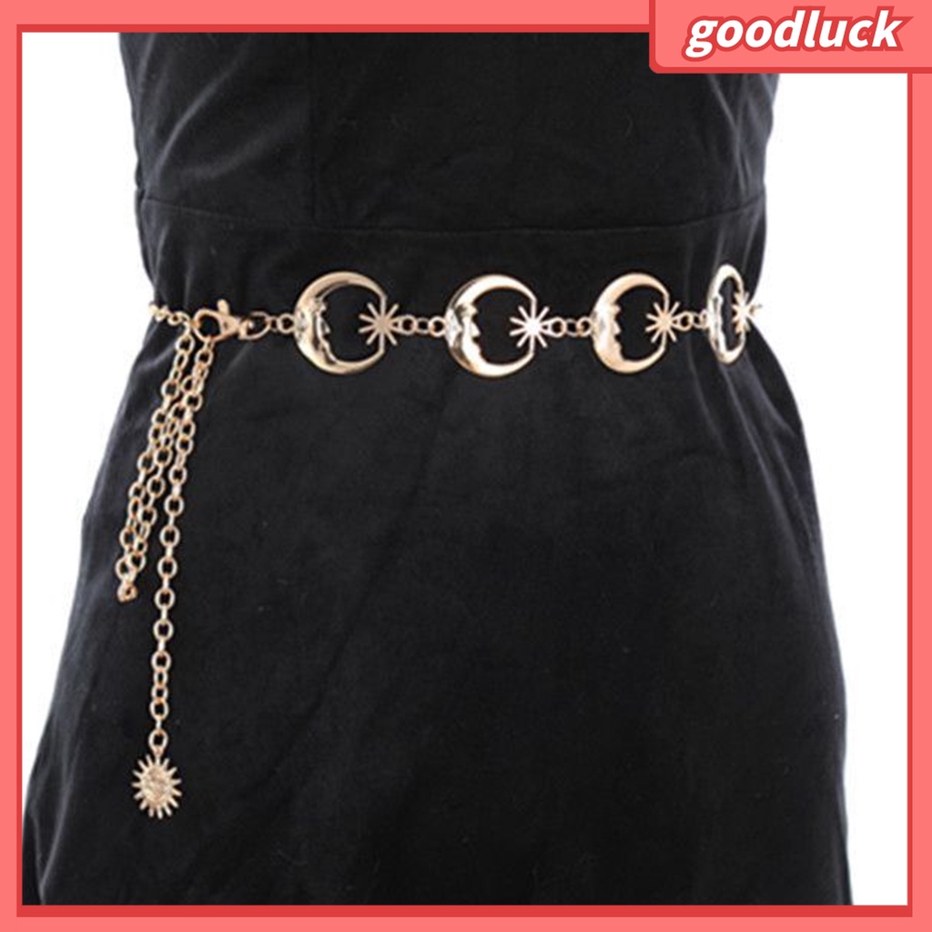 &lt; Golu &gt; Dây Đeo Thắt Lưng Trang Trí Hình Mặt Trăng Ngôi Sao Rỗng Phong Cách Punk Hip Hop Nhỏ Gọn Lâu Trôi Thích Hợp Làm Quà Tặng