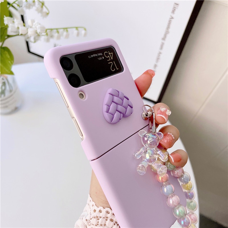 Bao Da Điện Thoại Hình Trái Tim 3d Nhiều Màu Sắc Cho samsung galaxy flip5 z flip 3 zflip4 zflip1 zflip2 Ốp