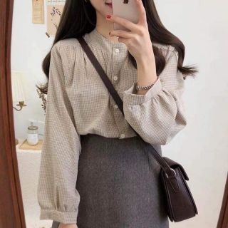[Order] Áo sơ mi cổ tàu kẻ caro nhỏ