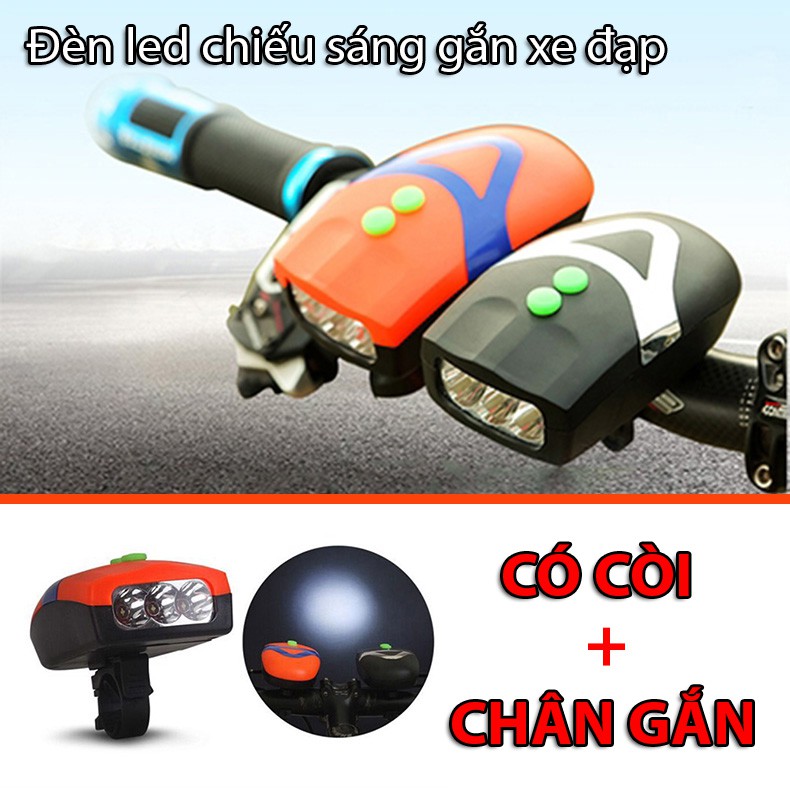 [CÓ CÒI + CHÂN GẮN] Đèn pin xe đạp kiêm còi báo FY-037 SIÊU SÁNG