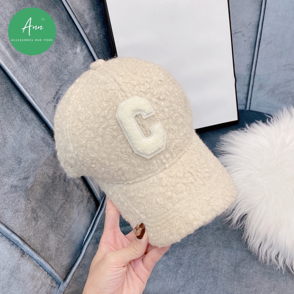 Mũ lưỡi trai lông cừu C E L I N E mới, logo nổi 3D cực chất, phom mũ chuẩn đẹp lên hình cực xinh