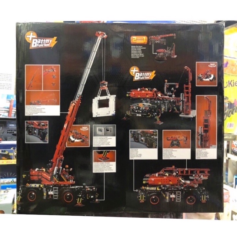 Lắp ráp mô hình technic 40007 Xếp Hình Xe Cần Cẩu Hạng Nặng Có Động Cơ 4544 Mảnh