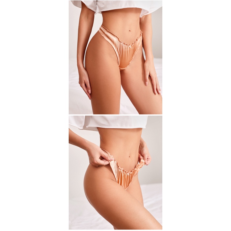 Quần Lót Thể Thao 9TTR Lưng Thấp Vải Satin Thoáng Khí Quyến Rũ Cho Nữ