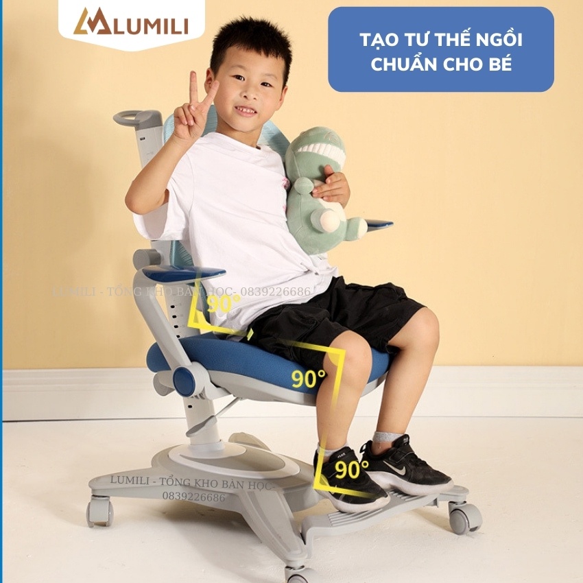 Ghế chống gù cao cấp Lumili DS2 ghế công thái học thông minh điều chỉnh nâng hạ 3 chiều tặng bọc ghế