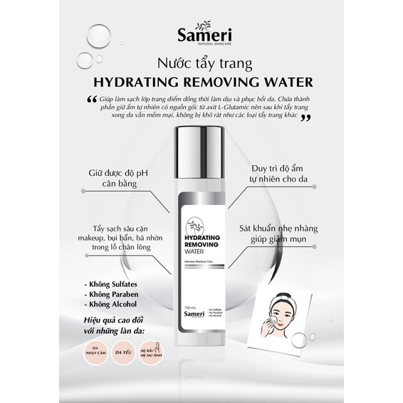 Nước tẩy trang không alcohol Sameri [Sam Natural]