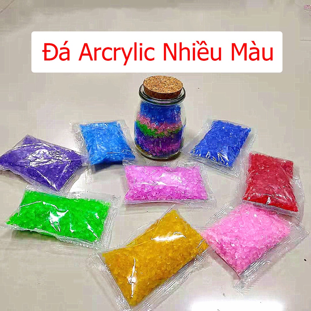 Đá Acrylic Nhiều Màu Sắc Dùng Để Trang Trí Bể Cá Túi 60 gram