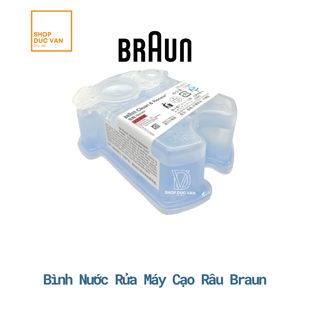 Bình Nước Rửa Clean & Renew Cho Máy Cạo Râu Braun Dung Tích 170ml