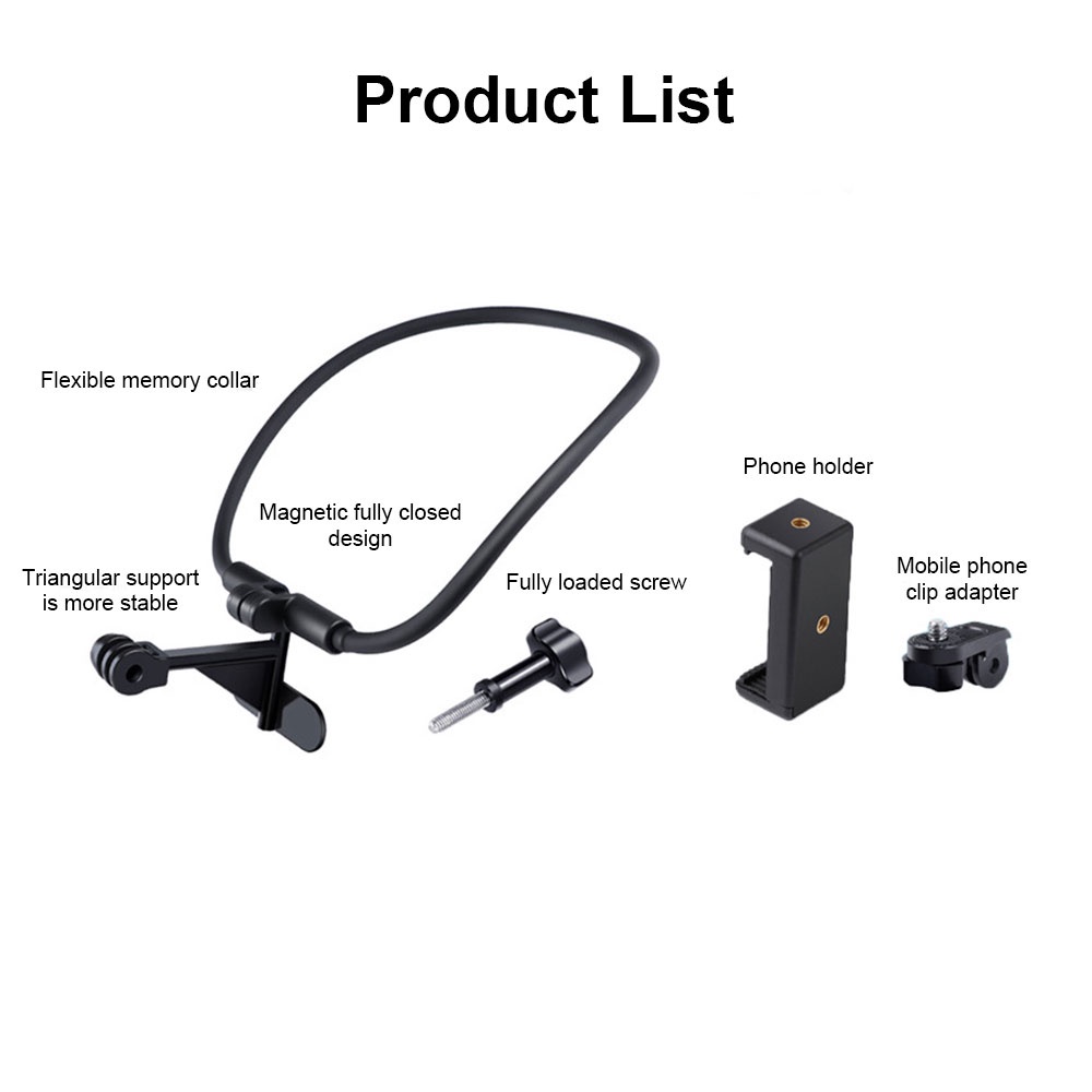 VIRWIR Giá Đỡ Điện Thoại Từ Tính Gắn Cổ Cho Gopro Insta360 ONEX2 / DJI Action 2