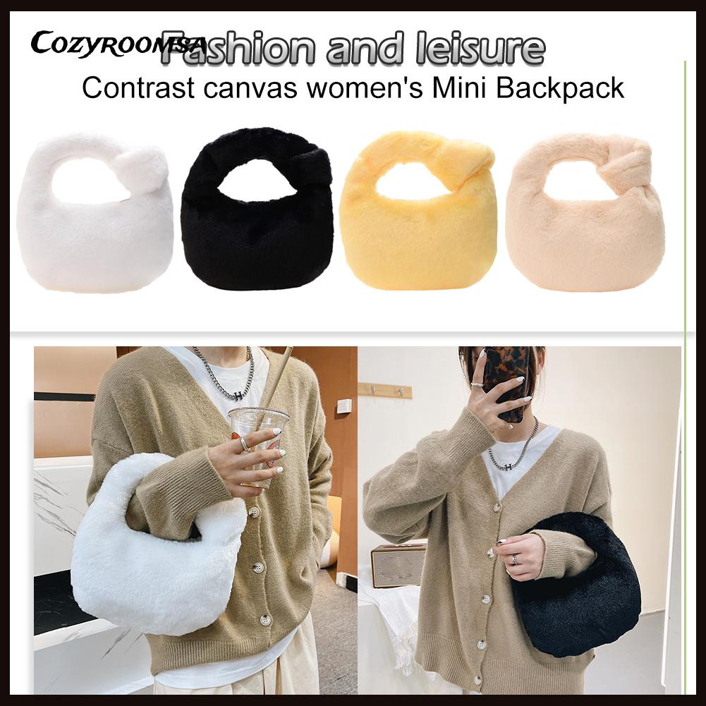 Túi xách lông nhung màu trơn thời trang thu đông cho nữ