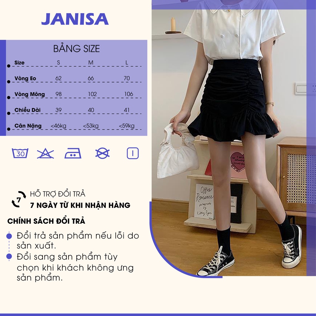 Chân váy chữ A xếp ly công sở ngắn lưng cao JANISA CV15 | BigBuy360 - bigbuy360.vn