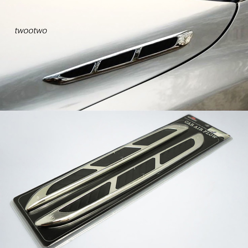 FENDER Bộ 2 Miếng Dán Trang Trí Xe Hơi Hình Cá Mập 3D Độc Đáo