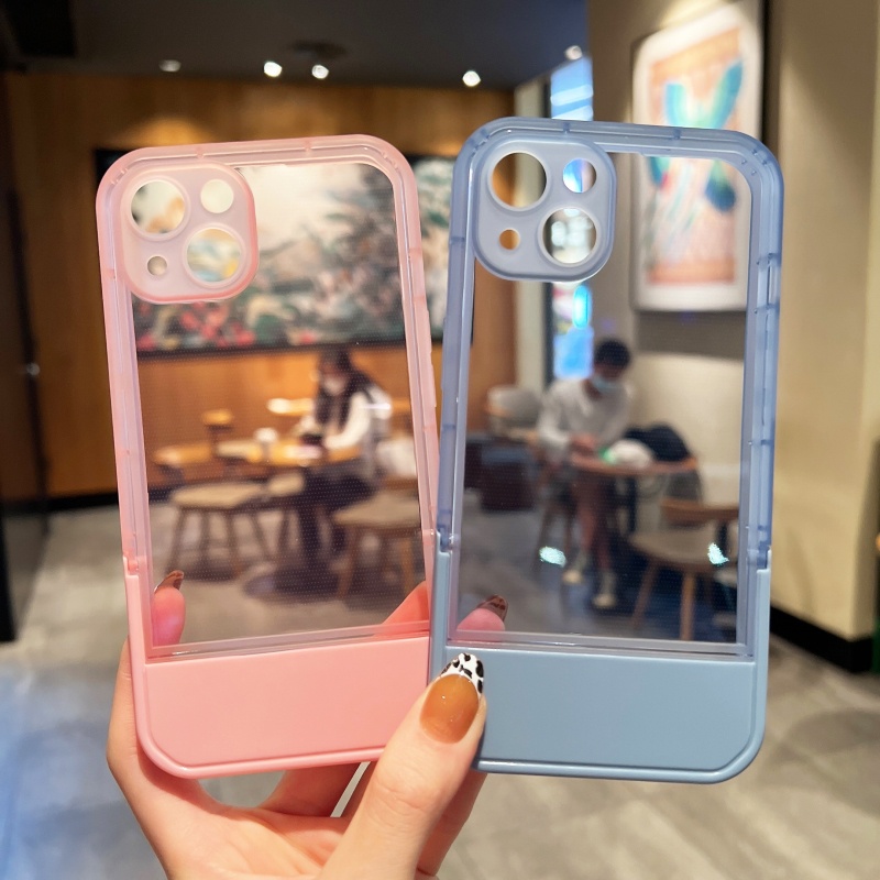 Ốp Điện Thoại Mềm Trong Suốt Chống Sốc Có Giá Đứng Cho iPhone 14 13 12 11 Pro Max XS XR X 8 7 Plus + SE 2020