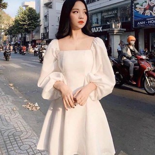 [SIÊU XINH] Váy đầm thô cổ vuông tay phồng cực xinh (Sỉ từ 5sp bất kì)