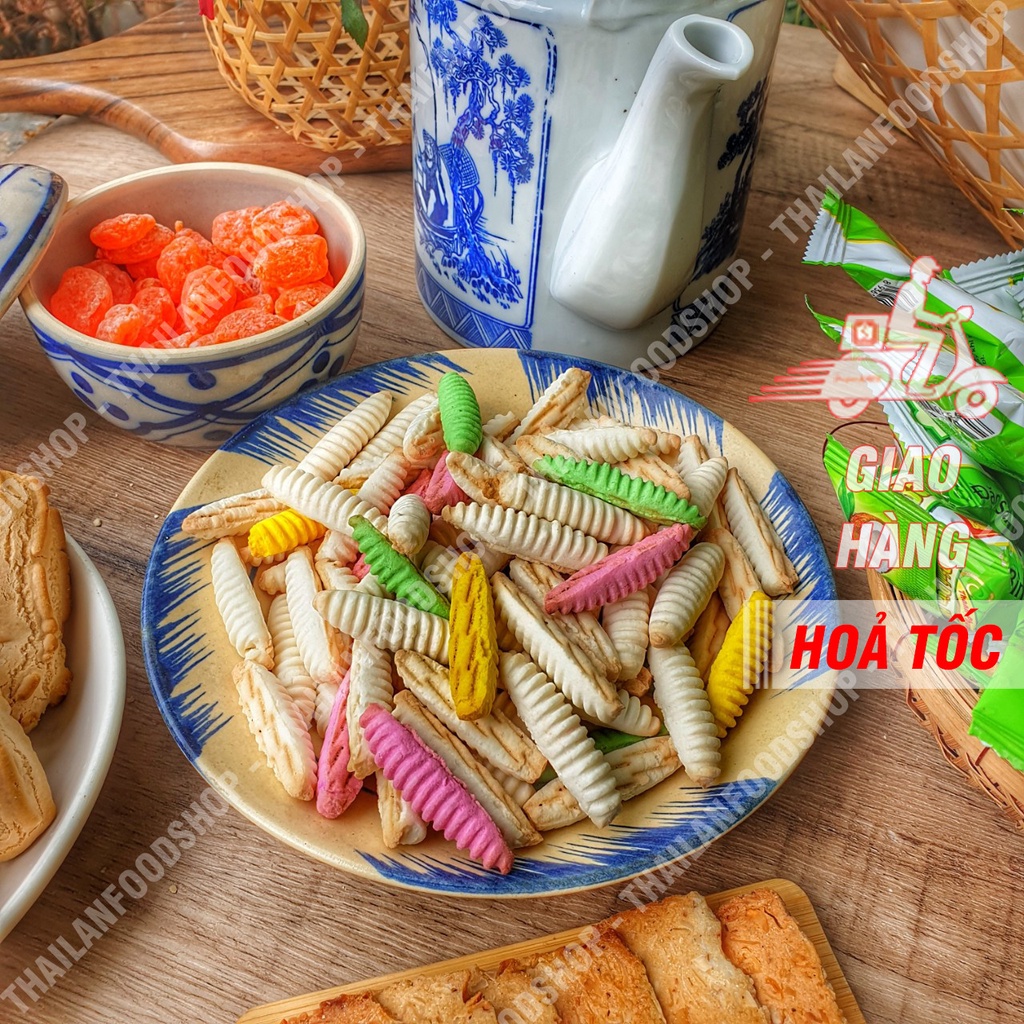 Bánh Đuông Dừa Mix Vị (Bánh Con Sâu) Lon 300Gr &amp; Túi 1KG