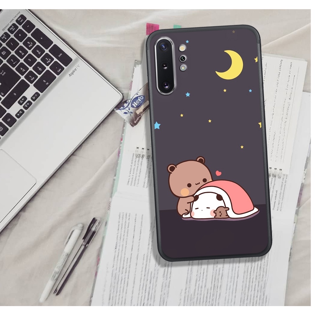 ỐP LƯNG SAMSUNG NOTE 10/NOTE 10 PLUS  ,  IN HÌNH GẤU MOCHI SIÊU ĐÁNG YÊU, NỀN CỰC ĐẸP.