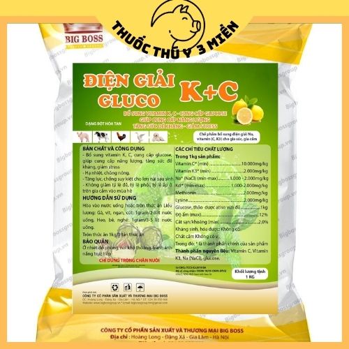 Điện Giải Gluco Bổ Sung Vitamin K+C Cung Cấp Năng Lượng, Tăng Đề Kháng, Giảm Stress Cho Vật Nuôi