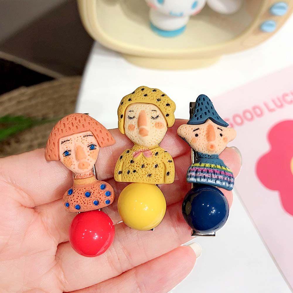 Kẹp Tóc Mái Bằng Bóng Tròn Màu Kẹo Hoạt Hình VANES1 Phong Cách Hàn Quốc Dành Cho Bạn Nữ