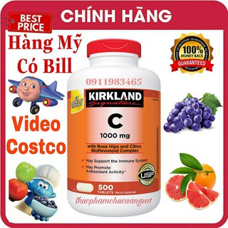 Vitamin C Kirkland 1000mg 500 Viên Cam Kết Chính Hãng
