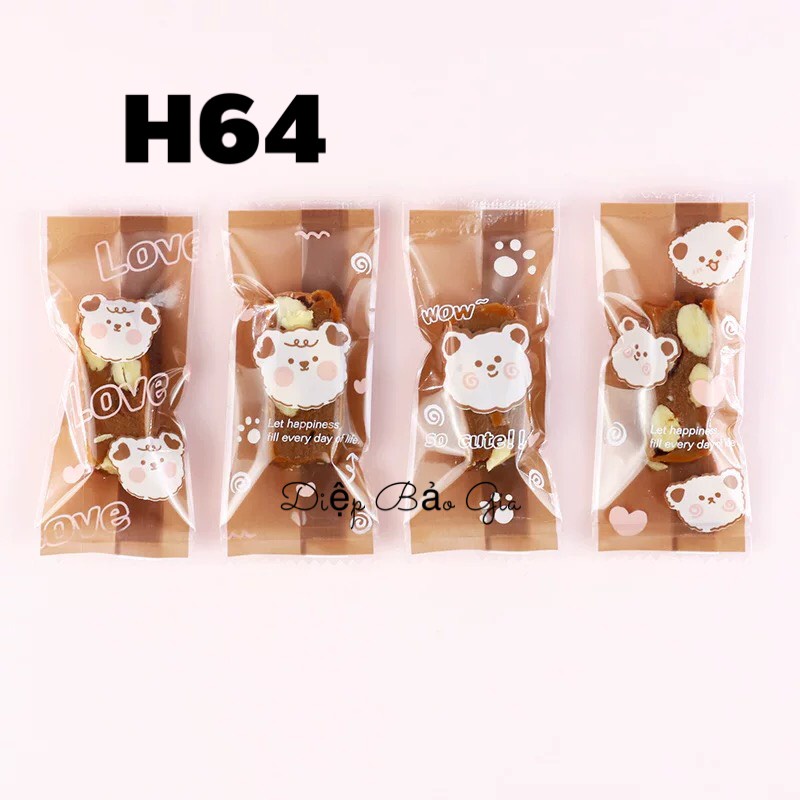 Túi đựng kẹo nougat Gấu Nâu H64 (100c)