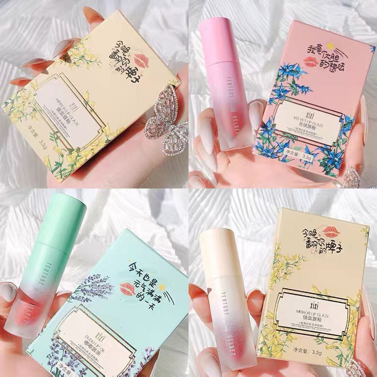 Son kem XIXI mịn mướt căng mọng lâu trôi Velvet Lip Glaze Mirror Lip Glaze Dudu Lip Oil XIXI21