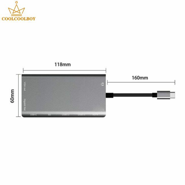 Trạm Chuyển Đổi Usb-C Sang Hdmi Vga Hub Đa Chức Năng