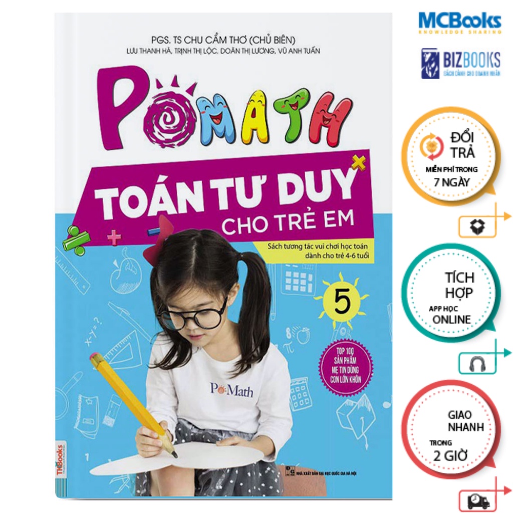 Sách - Combo 3 Cuốn Pomath Toán Tư Duy Cho Trẻ Em Từ 4 - 6 Tuổi  Mcbooks