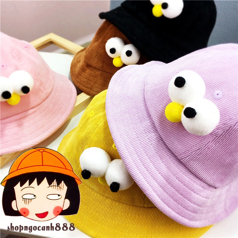 Mũ Nón Maruko 3D Hình Chim Bucket Hat Ulzzang Kaki Nhung Siêu Cute Cho Mẹ Và Bé - Banana Store