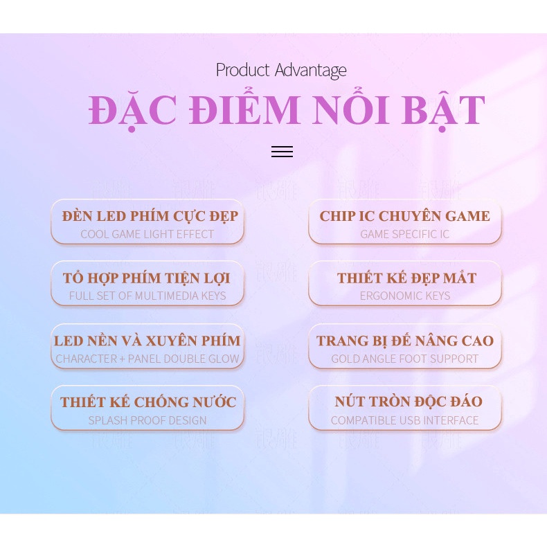 Bàn Phím YINDIAO K600 Giả Cơ Nút Tròn Nhiều Màu Sắc và Có Đèn Led Xuyên Phím + KM TẤM LÓT CHUỘT