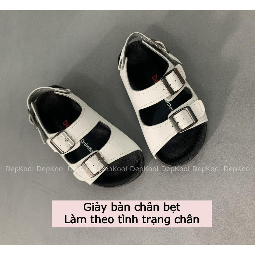 Giày 2 khóa - Trắng - Bàn chân bẹt - Làm theo tình trạng chân