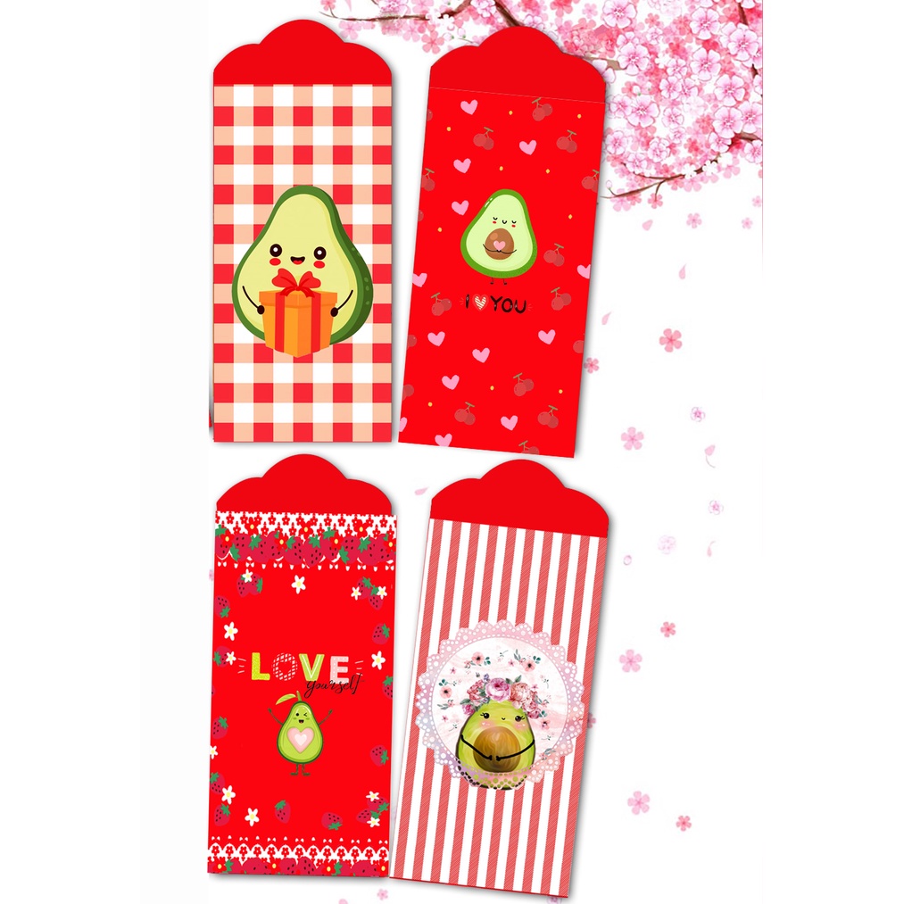 Phong bì quả bơ Bao lì xì Tết BLX35 8x16cm dễ thương  avocado cute hoạt hình