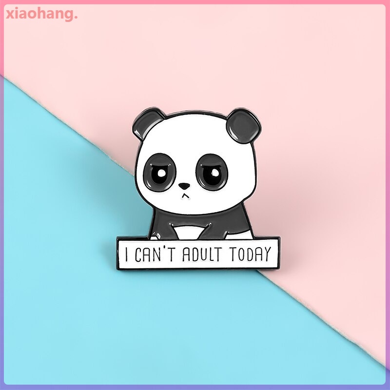 Ghim cài áo hình gấu trúc dễ thương bằng kim loại