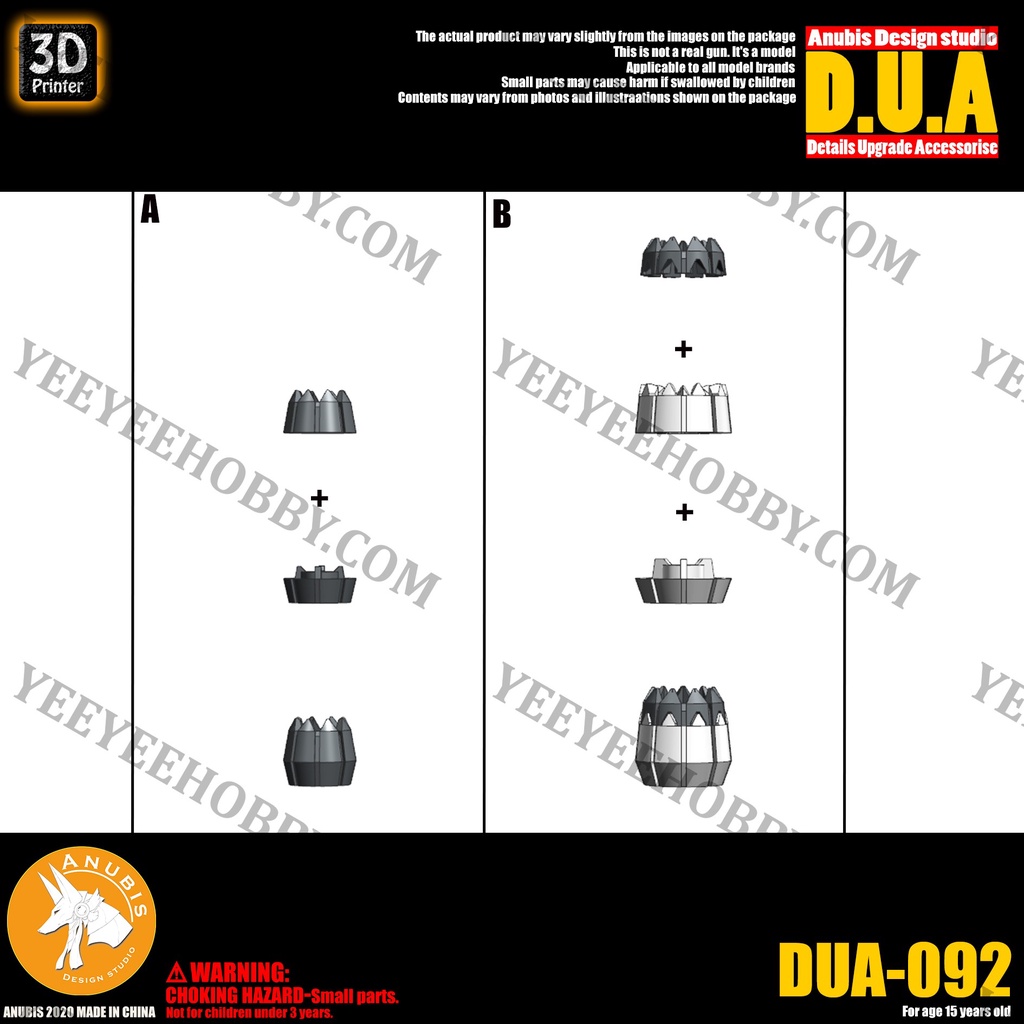 PHỤ KIỆN MOD ANUBIS - CHI TIẾT NHỰA MÔ HÌNH IN 3D DUA092