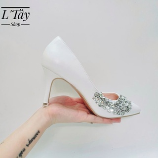 Giày cưới-giày cô dâu-giày cao gót dự tiệc đính đá l'tây - giày phale sao băng