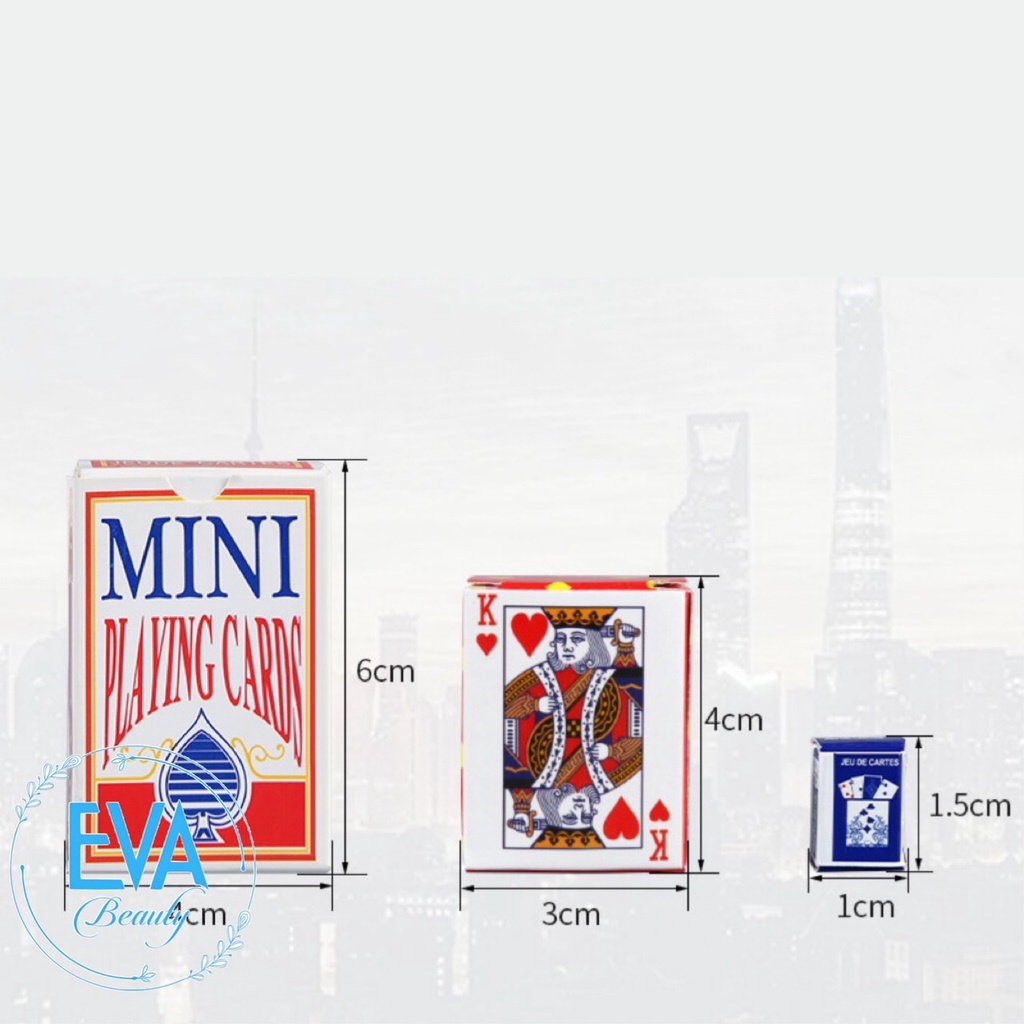 Set 2 Bộ Bài Tây Poker Super Mini Tí Hon 52 Lá Độc Đáo SP4834