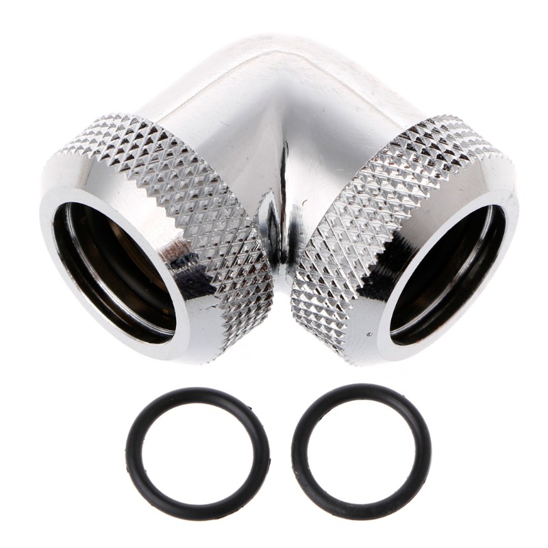 90 Degree Right Angle Tube Fitting Rotary Water Cooling Adapter For OD 14mm Pipe
