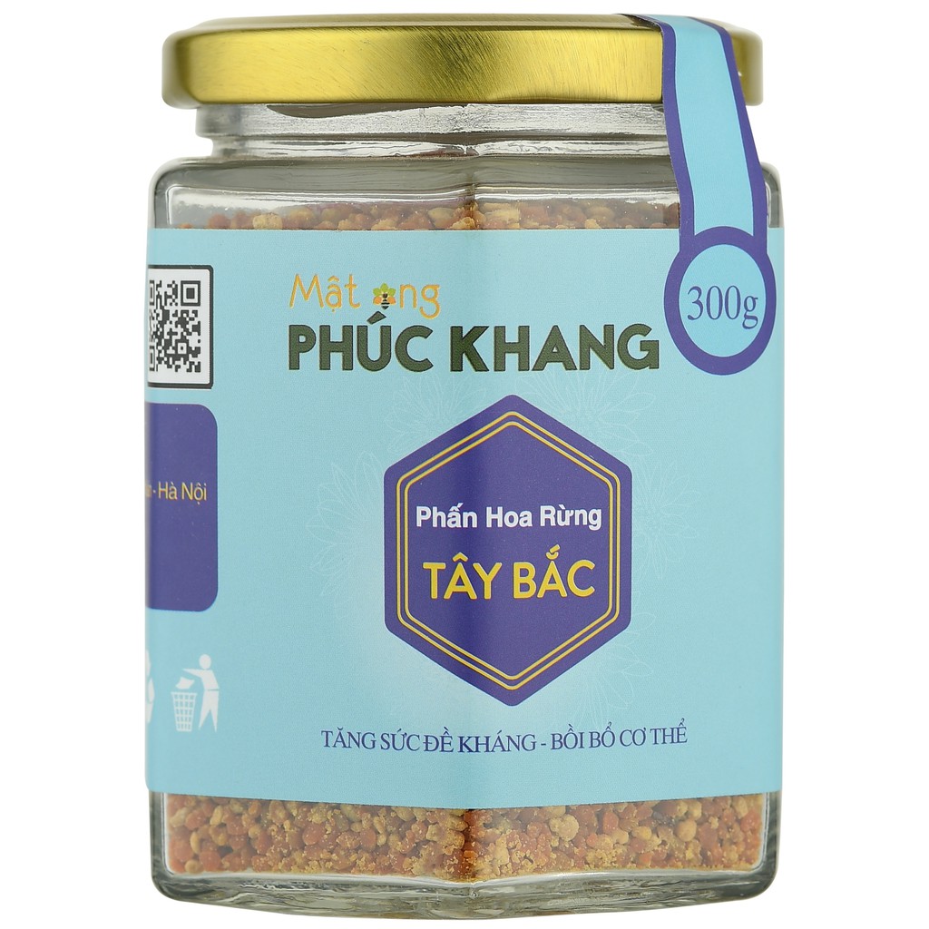 Phấn hoa rừng tây bắc Phúc Khang-300g-Giảm Mất Ngủ-Làm mềm mịn da sâu-ngăn ngừa quá trình lão hóa-Giảm cân tự nhiên