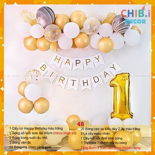 Combo set bóng bay trang trí sinh nhật, trang trí thôi nôi, đầy tháng bé trai bé gái -TRANG TRÍ SINH NHẬT CHIBI DECOR 4B