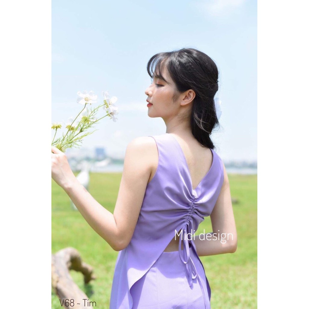 Váy maxi dáng dài khoét lưng chất thun lụa dáng thời trang