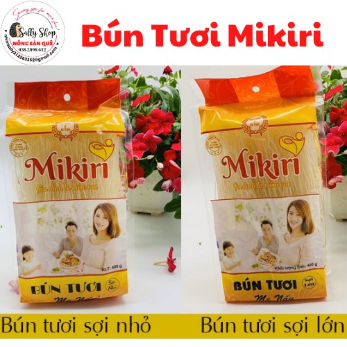Bún Tươi Cao Cấp Sấy Khô Mikiri Túi Lớn 400g Bịch Bún Khô Sợi Nhỏ Và Sợi Lớn Hàng Sạch Chuẩn Siêu Thị