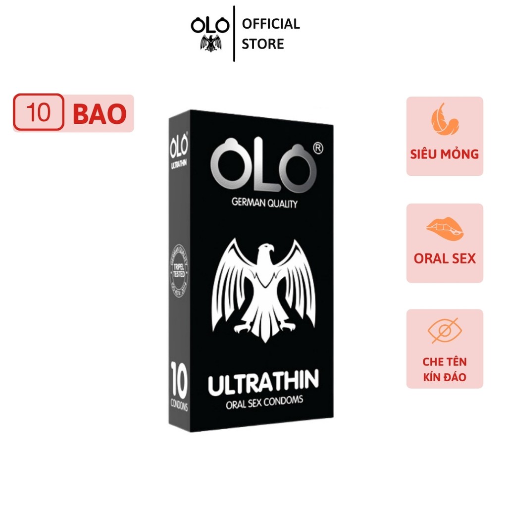 Bao Cao Su Ultrathin Oral Siêu Mỏng Chống Tuột [Hộp Olo 10 Cái]
