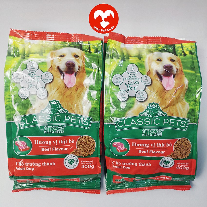 Combo 10 Túi Tiết Kiệm - 4Kg Thức Ăn Hạt Cho Chó Classic Pets Vị Bò Dành Cho Chó Lớn - Miki Petshop