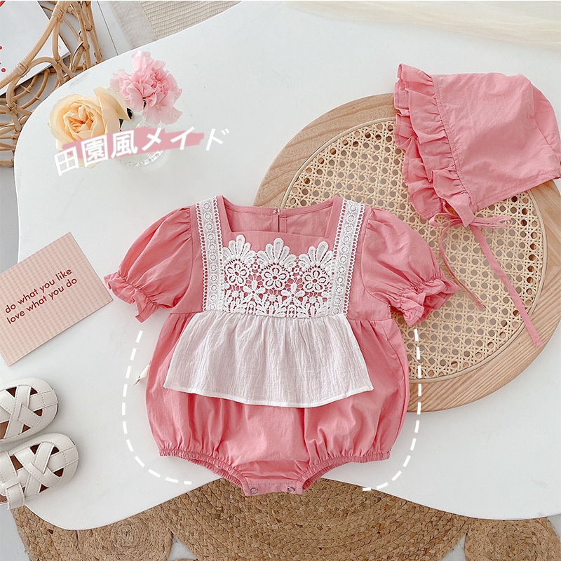 Bộ Áo Liền Quần Phối Ren Dễ Thương Thời Trang Mùa Hè Cho Bé