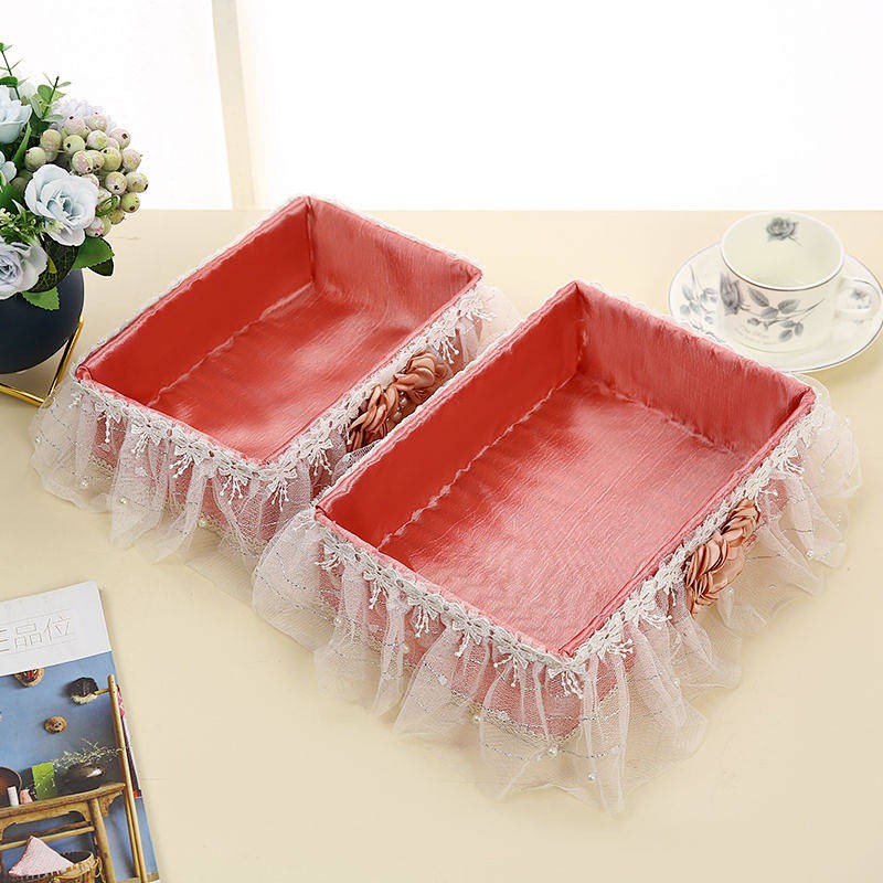 Cosmetics Storage Box Fabric Rattan Storage Basket Desktop Remote Storage Sundries Basket Key Basket