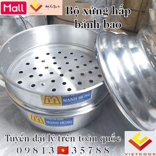 [VIETCOOK OFFICIAL] Xửng Hấp Nhôm Mạnh Hùng Size 34, 36, 38, 40, 42, 46, 48, 50, 60 - Hấp bánh bao/ hải sản/rau củ